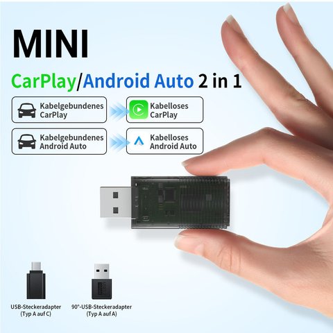 Бездротовий адаптер Ottocast Mini 2в1 Wireless Apple CarPlay та Android Auto Adapter 1342440 фото