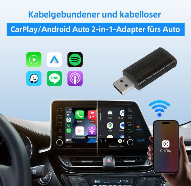 Беспроводной адаптер Ottocast Mini 2в1 Wireless Apple CarPlay и Android Auto Adapter 1342440 фото